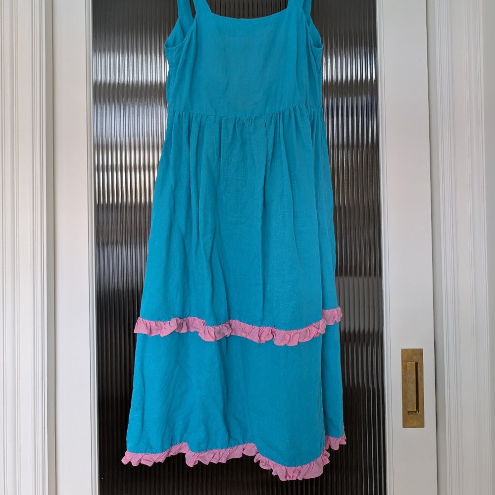 Free People Dora Larson Pink & Blue Ruffle Sienna Nightdress M Medium